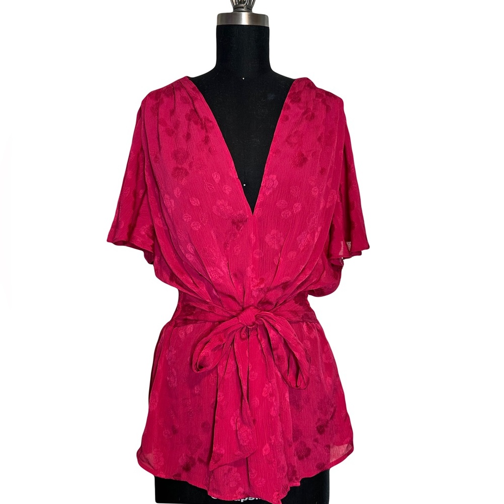 Max Studio Rasberry Pink Blouse Size XL NWT